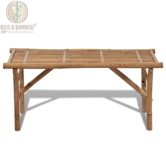 Plateau tissé bambou naturel banc jardin 118 cm lattes bambou aérées