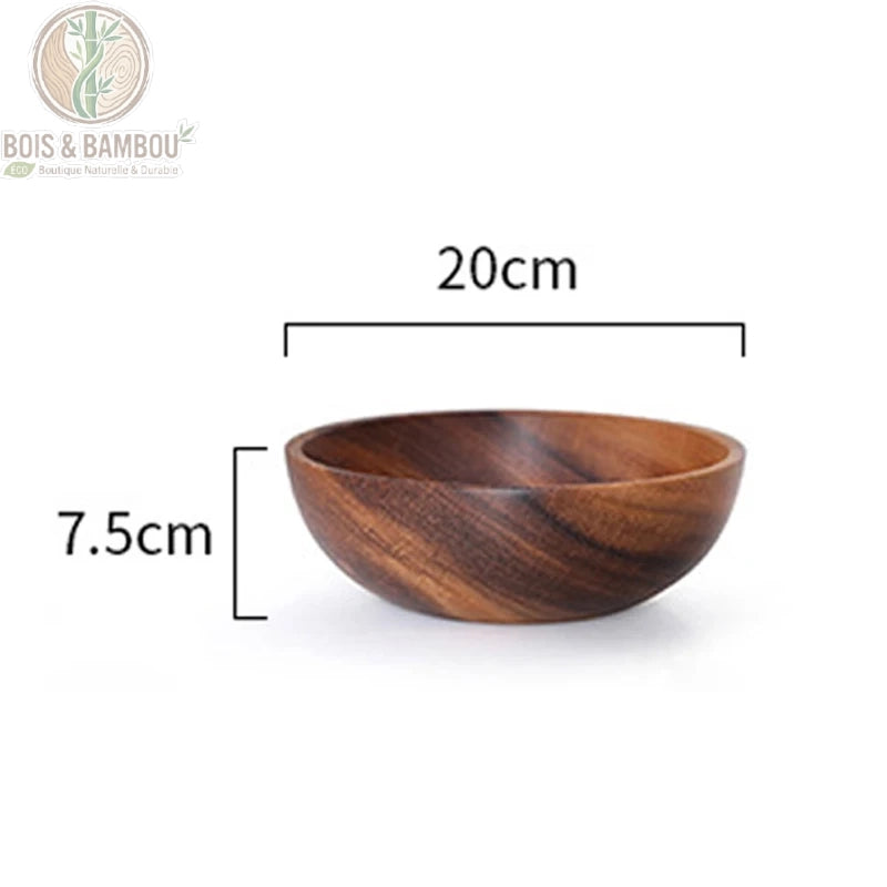 Bol en bois d'acacia massif