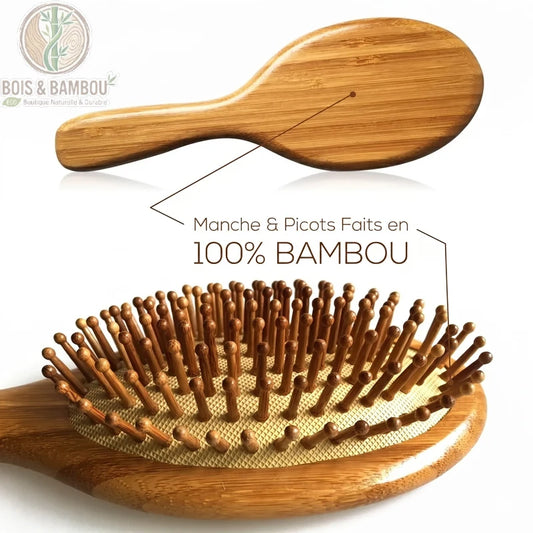Brosse à cheveux professionnelle en bambou