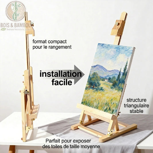 Chevalet de bureau bois pliable installation facile toile