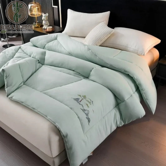 Couette coton bambou soja coloris bleu