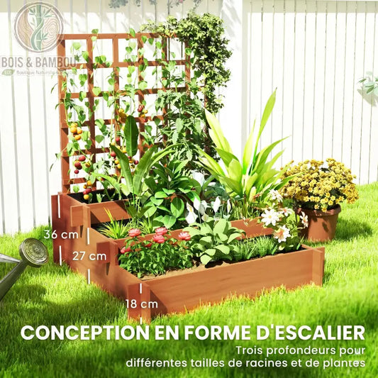 Jardinière en Bois à 3 Niveaux