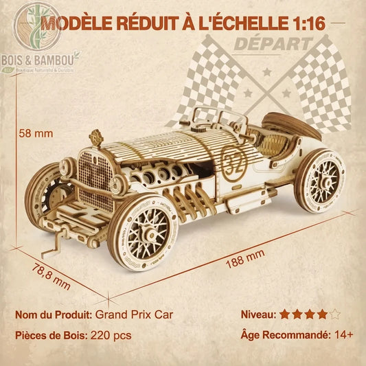Maquette de voiture en bois