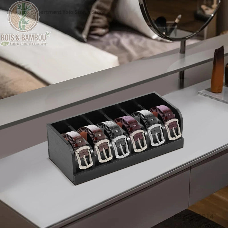 Organisateur de ceinture en bambou naturel