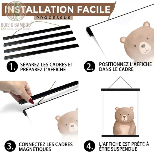 Porte-affiche Magnétique en Pin