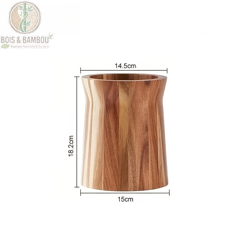 Porte-ustensiles bois acacia rotatif format L 15 cm Bois et Bambou Eco
