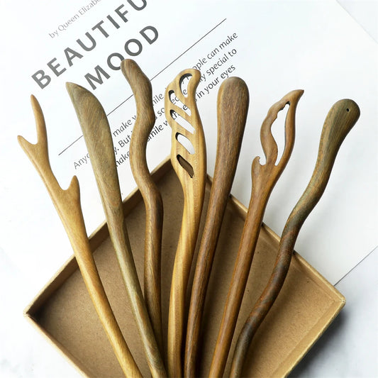 Épingle à Cheveux en Bois de Santal Vert
