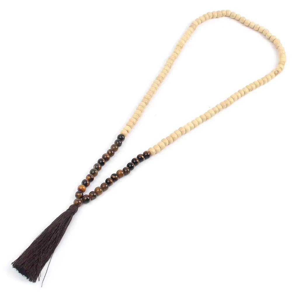 Bracelet Mala 108 perles en bois de wengé