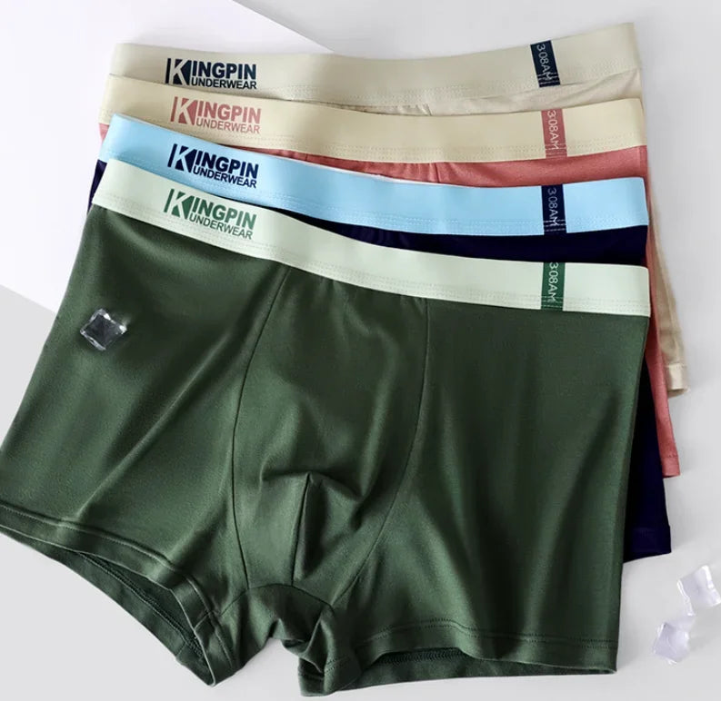 Lot de 4 boxers en fibre de bambou pour homme