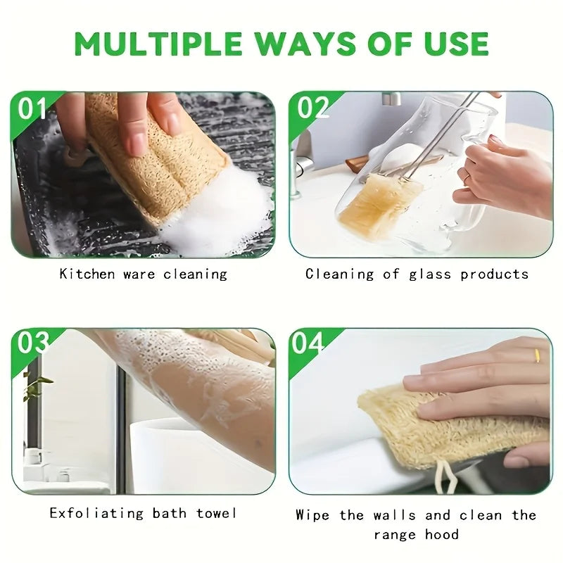 Éponges exfoliantes en luffa et bambou