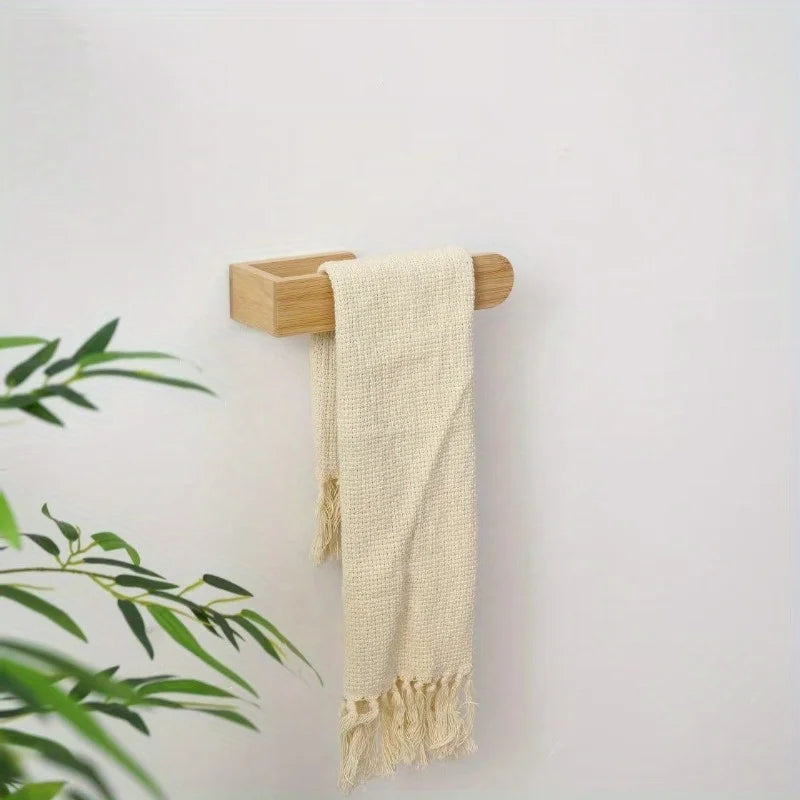 Porte-serviettes mural en bambou