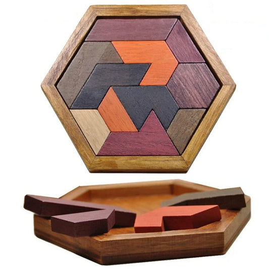 Puzzle mosaïque polygone en bois