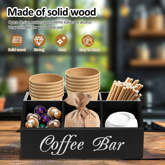 Organisateur de bar à café en bois vintage