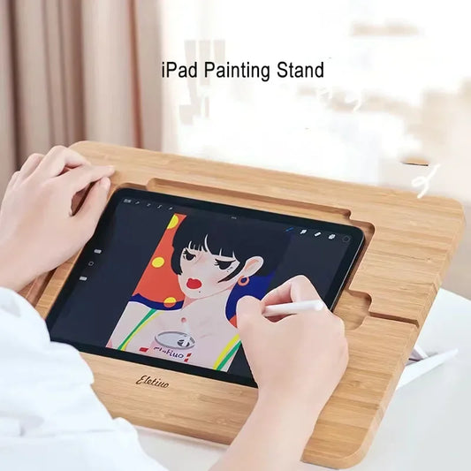Support tablette en bambou réglable