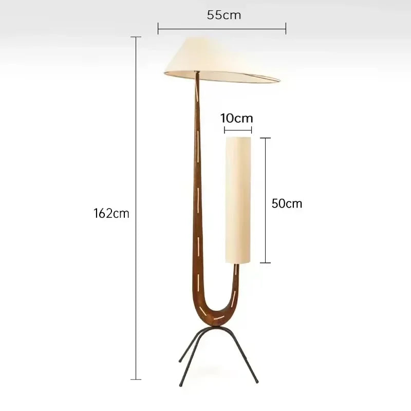 Lampadaire Arc en bois massif