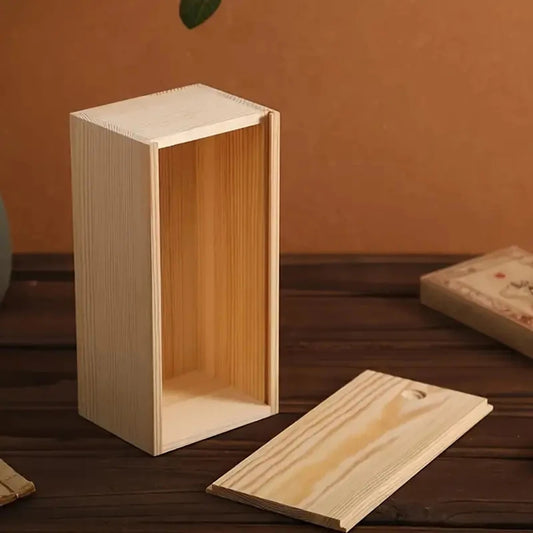 Boîte coulissante en pin naturel