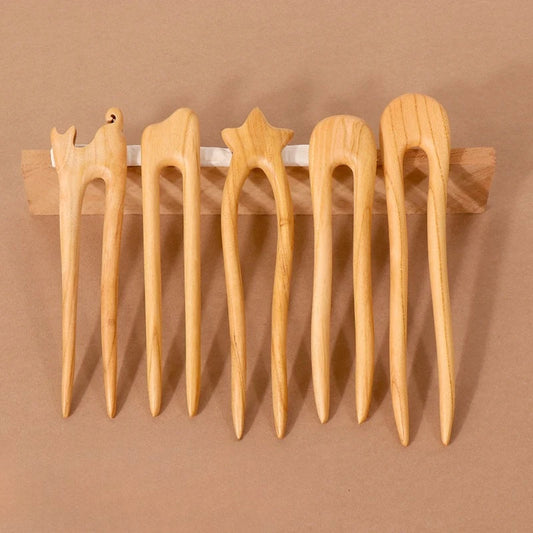 Épingle à Cheveux en U en Bois de Pêcher