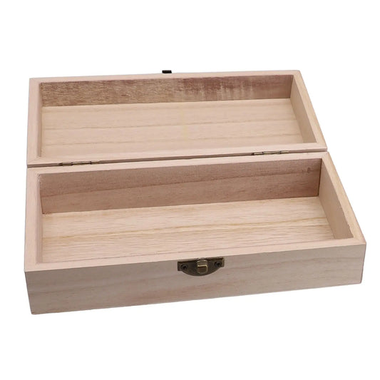 Boîte de rangement colorée en bois naturel