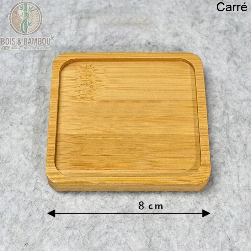 Plateau bambou naturel forme carrée 8 cm, dessous de verre et vide-poche - Bois Et Bambou Eco