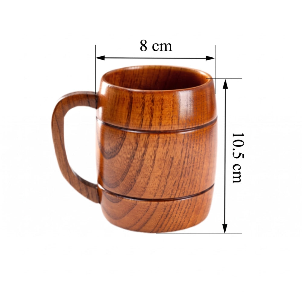 Schéma des dimensions de la tasse en bois cerclée avec anse, hauteur 10,5 cm et diamètre 8 cm