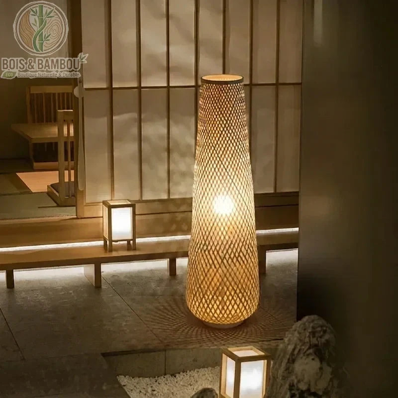 Decoration bambou zen et naturelle, paravent store et luminaire en bambou artisanal, ambiance apaisante - Bois et Bambou Eco