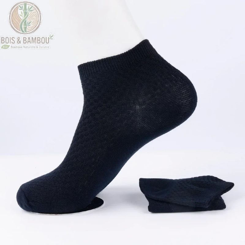 Chaussettes en bambou coloris bleu marine, version courte
