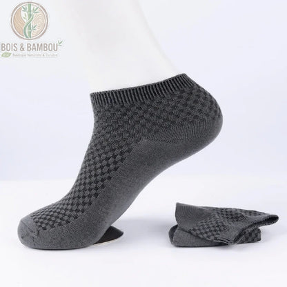 Chaussettes en bambou coloris gris fer, version courte