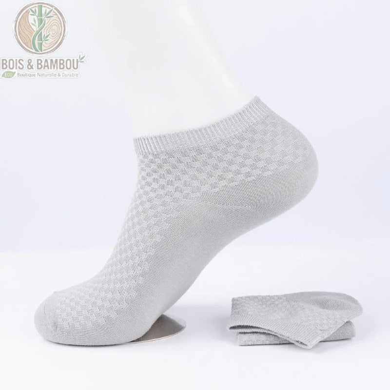 Chaussettes en bambou coloris blanc, version courte