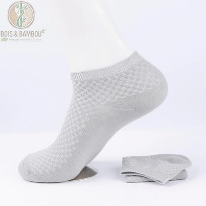 Chaussettes en bambou coloris blanc, version courte