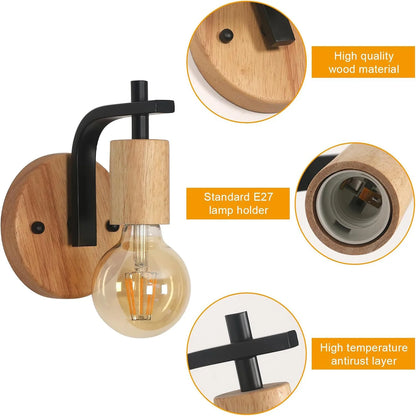 Duo d'appliques murales en bois