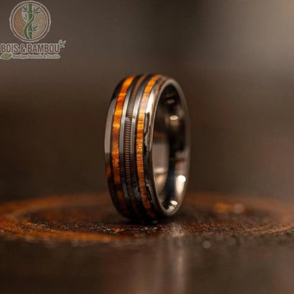 Alliance bois koa et acier brossé homme design S18