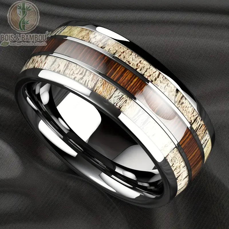 Alliance bois koa et acier brossé homme design S30