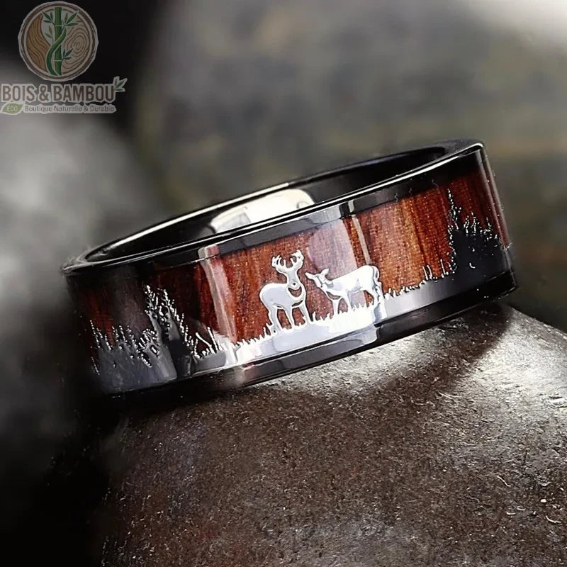 Alliance bois koa acier brossé homme design S33