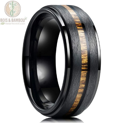 Alliance bois koa et acier brossé homme design S36