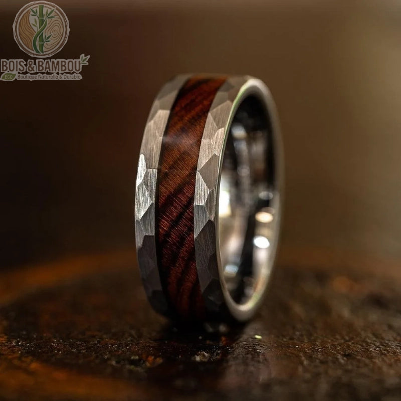 Alliance bois koa et acier brossé homme design S37
