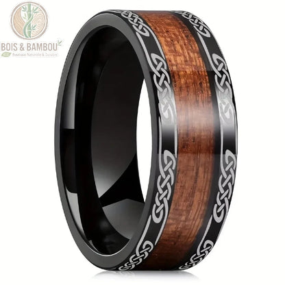Alliance bois koa acier brossé homme design S6