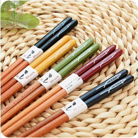 Baguettes en bambou naturel antidérapantes