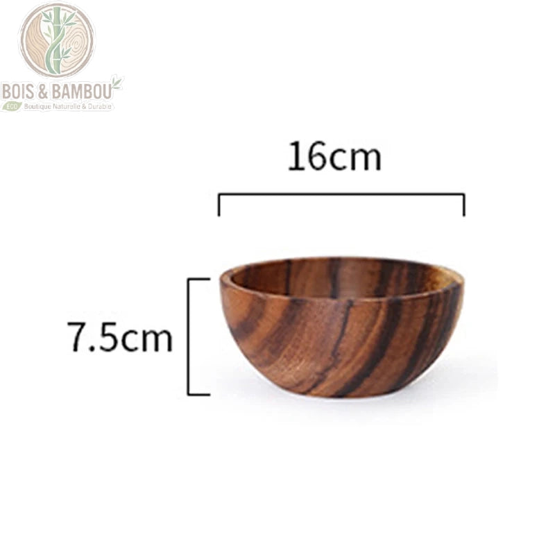 Bol en bois d'acacia massif