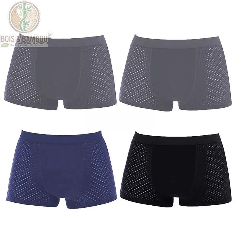 Lot mixte 2 gris, 1 bleu, 1 noir en fibre de bambou