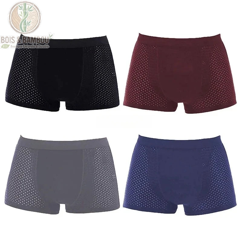 Lot de 4 boxers bambou homme 4 coloris différents