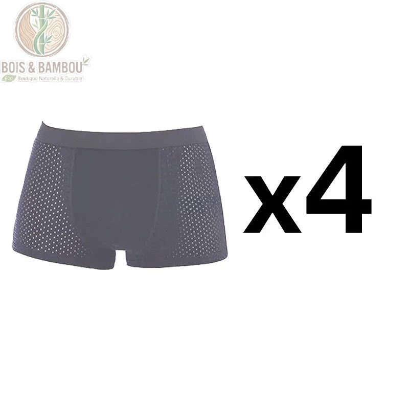 Lot de 4 boxers bambou homme coloris gris uni