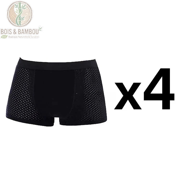 Lot de 4 boxers bambou homme coloris noir uni