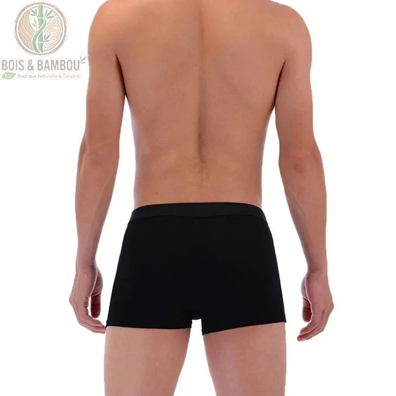 Boxer bambou homme maille respirante, vue arrière, coupe ajustée