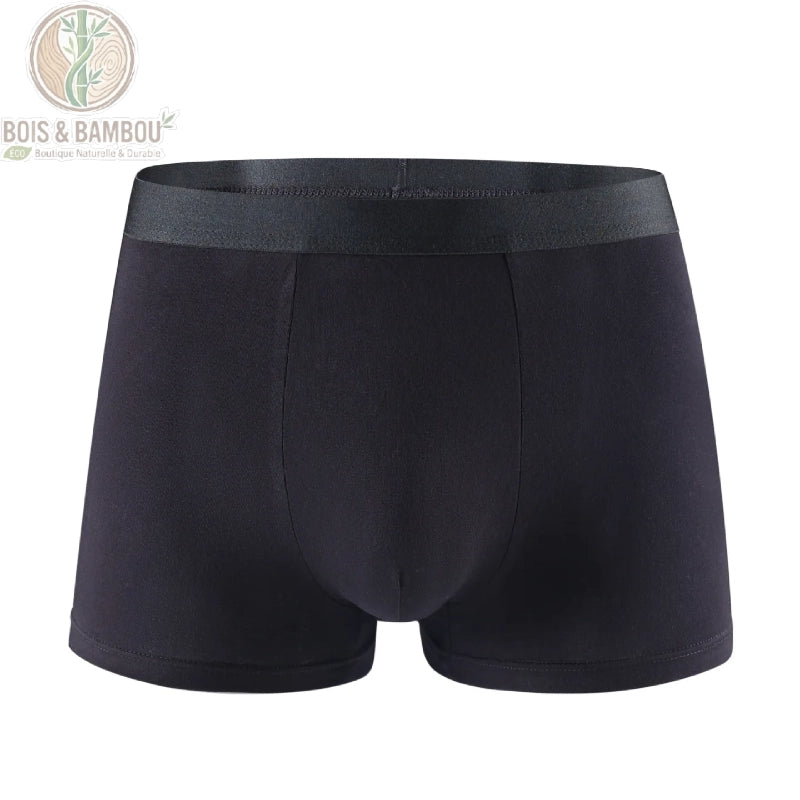 Boxer bambou noir homme vue face sans étiquette