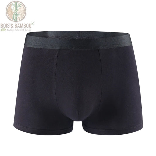 Boxer bambou noir homme vue face sans étiquette