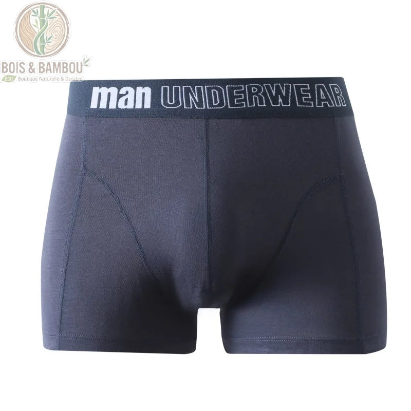 Boxer bambou homme coloris bleu gris vue studio