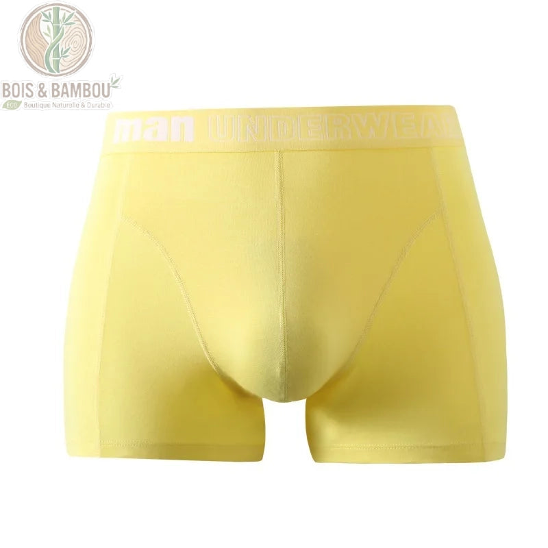 Boxer bambou homme coloris jaune fibre naturelle