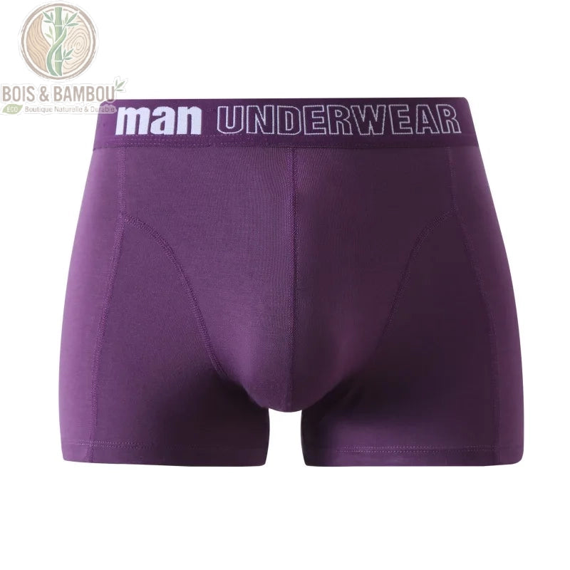 Boxer bambou homme coloris violet peau sensible
