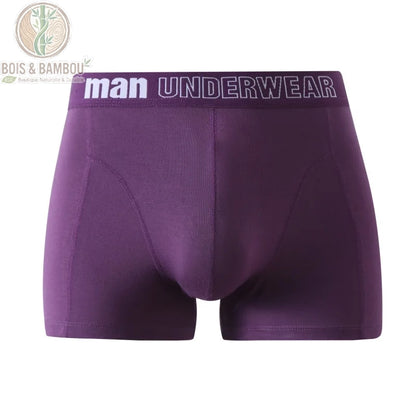 Boxer bambou homme coloris violet peau sensible