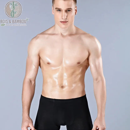Boxer bambou grande taille homme porté coupe taille médiane